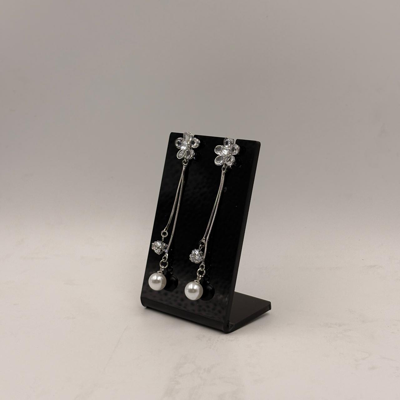 Elegant Floral Pearl Drop Earrings for Women