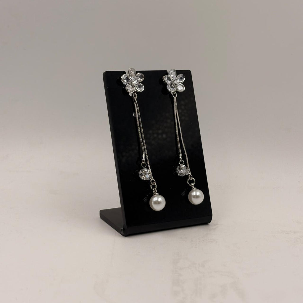 Elegant Floral Pearl Drop Earrings for Women