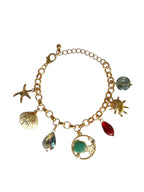 Ocean Charm Gold Bracelet with Starfish & Shell