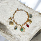Ocean Charm Gold Bracelet with Starfish & Shell