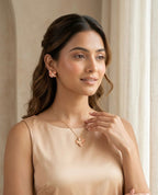 Floral Pendant Necklace & Earrings Set