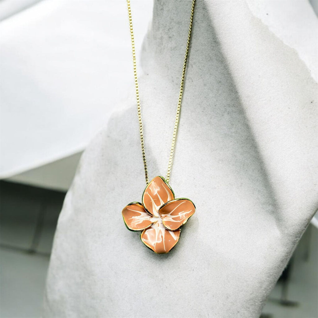 Floral Pendant Necklace & Earrings Set
