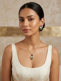 Multi Stone Pendant Necklace & Earrings Set