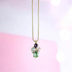 Multi Stone Pendant Necklace & Earrings Set
