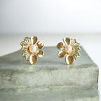 Gold Floral Pendant Necklace & Earrings Set
