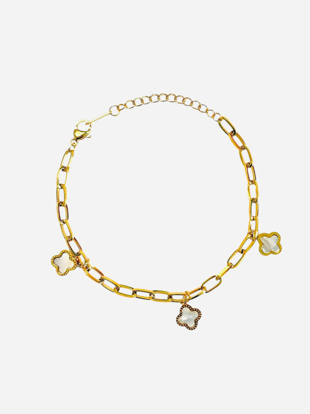 Gold Clover Charm Bracelet