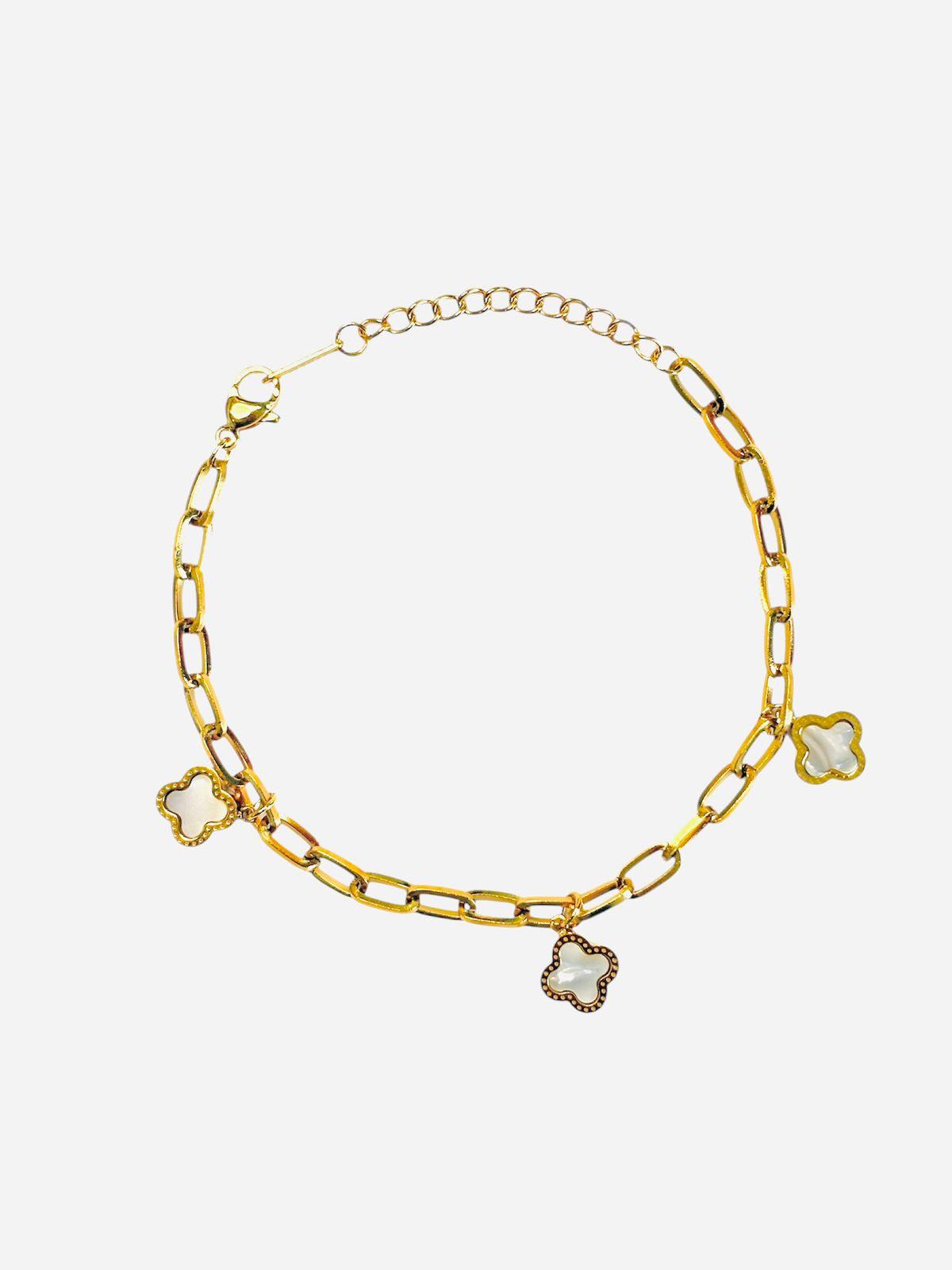 Gold Clover Charm Bracelet