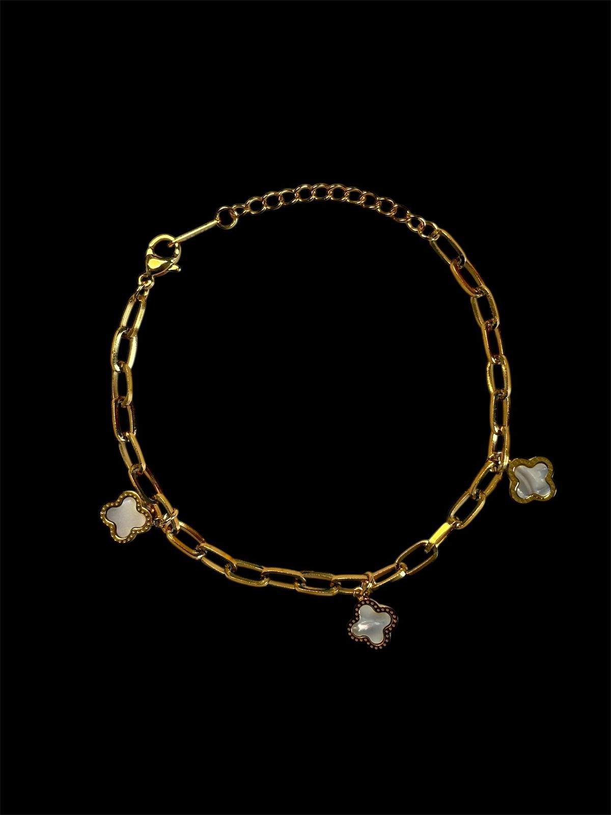 Gold Clover Charm Bracelet