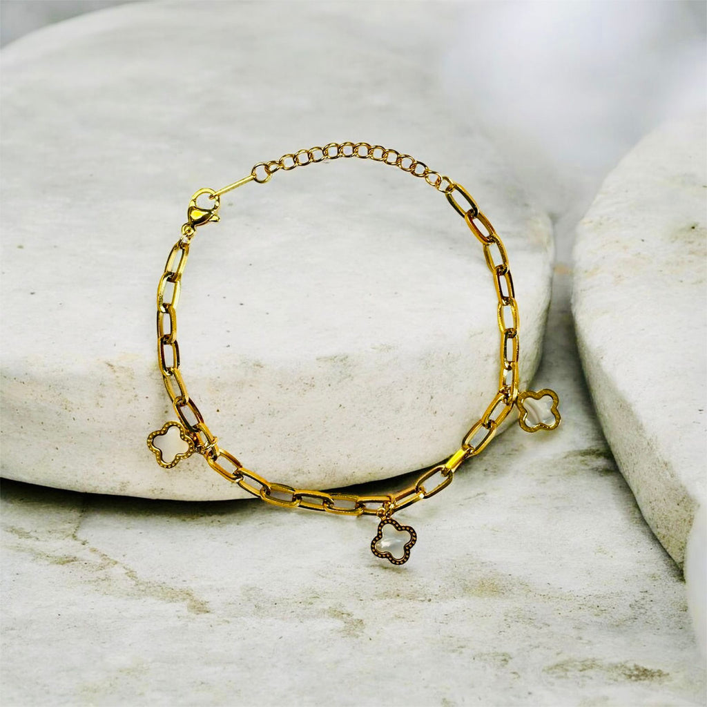 Gold Clover Charm Bracelet
