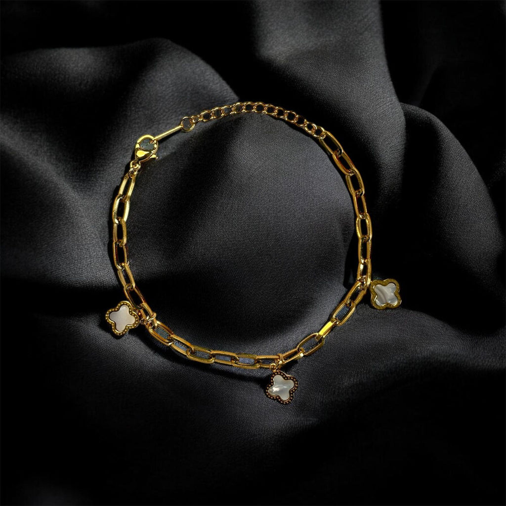 Gold Clover Charm Bracelet
