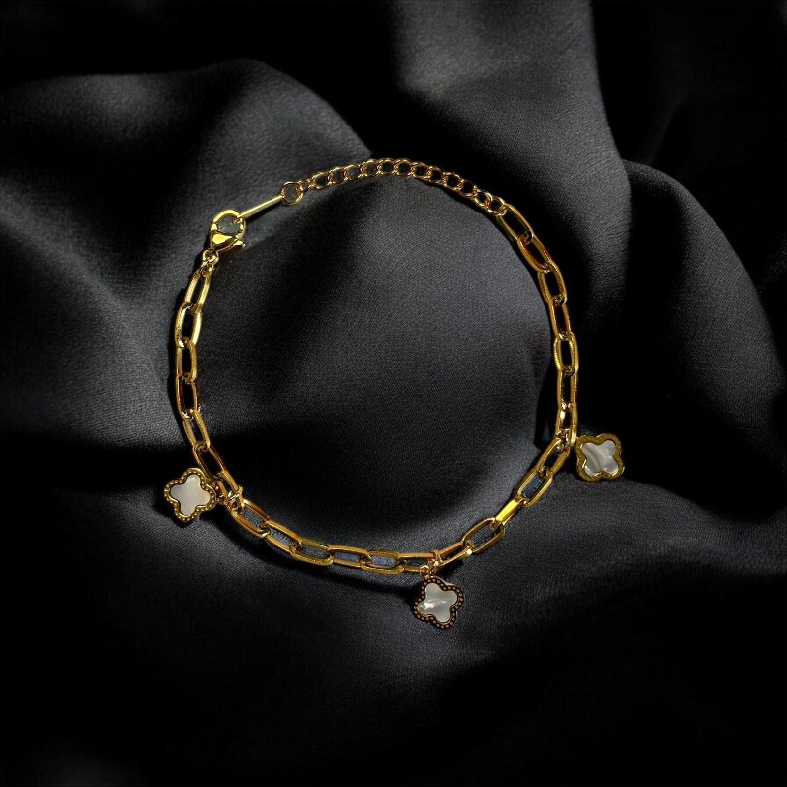 Gold Clover Charm Bracelet