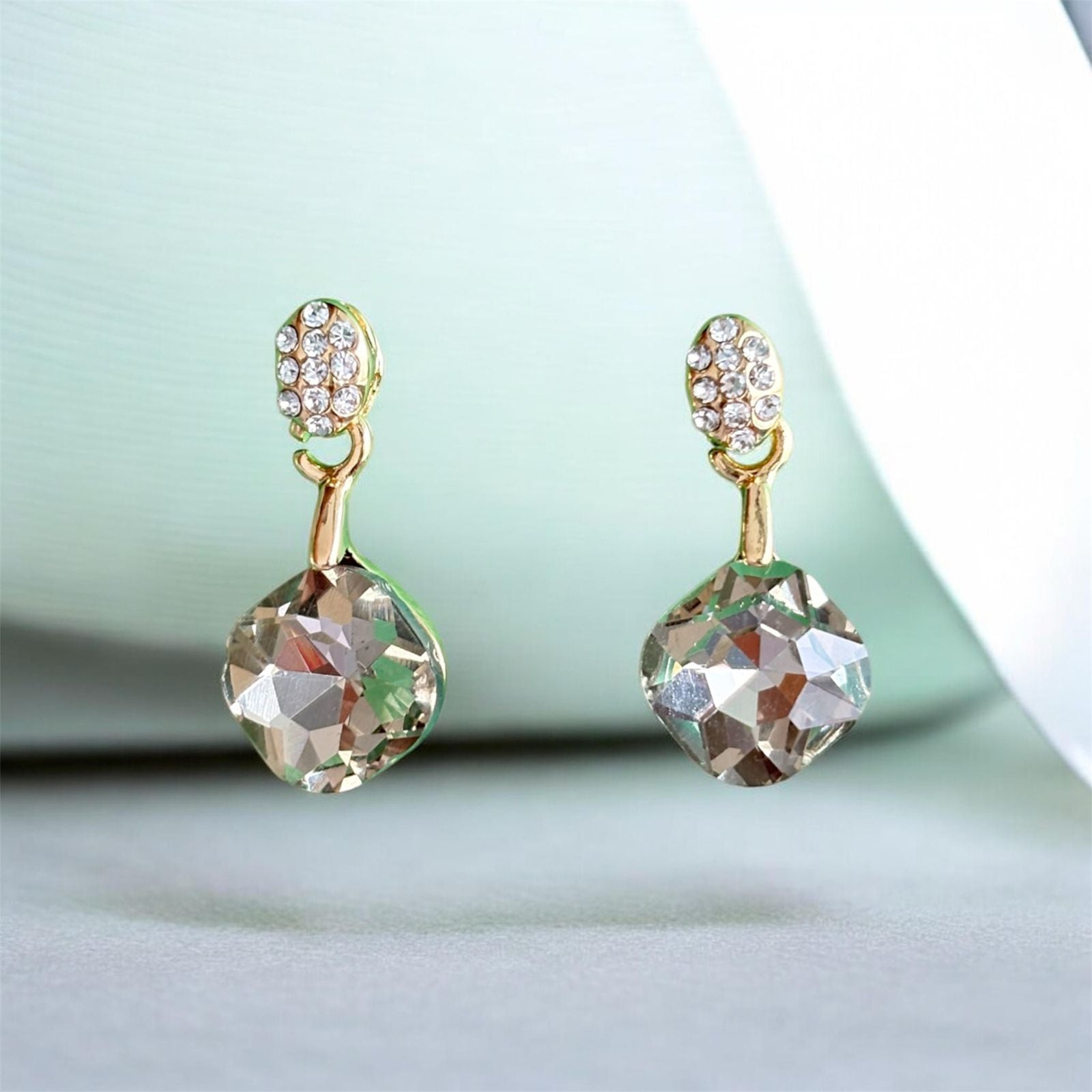 Crystal Pendant Necklace & Earrings Set