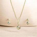 Crystal Pendant Necklace & Earrings Set
