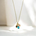 Pastel Multi Stone Pendant Necklace & Earrings Set