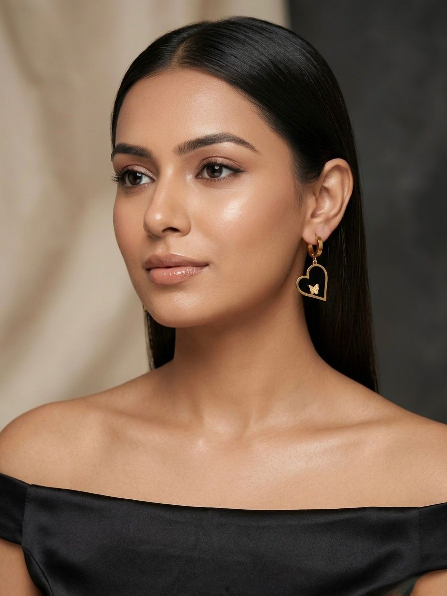 Heart Shape Drop Earrings