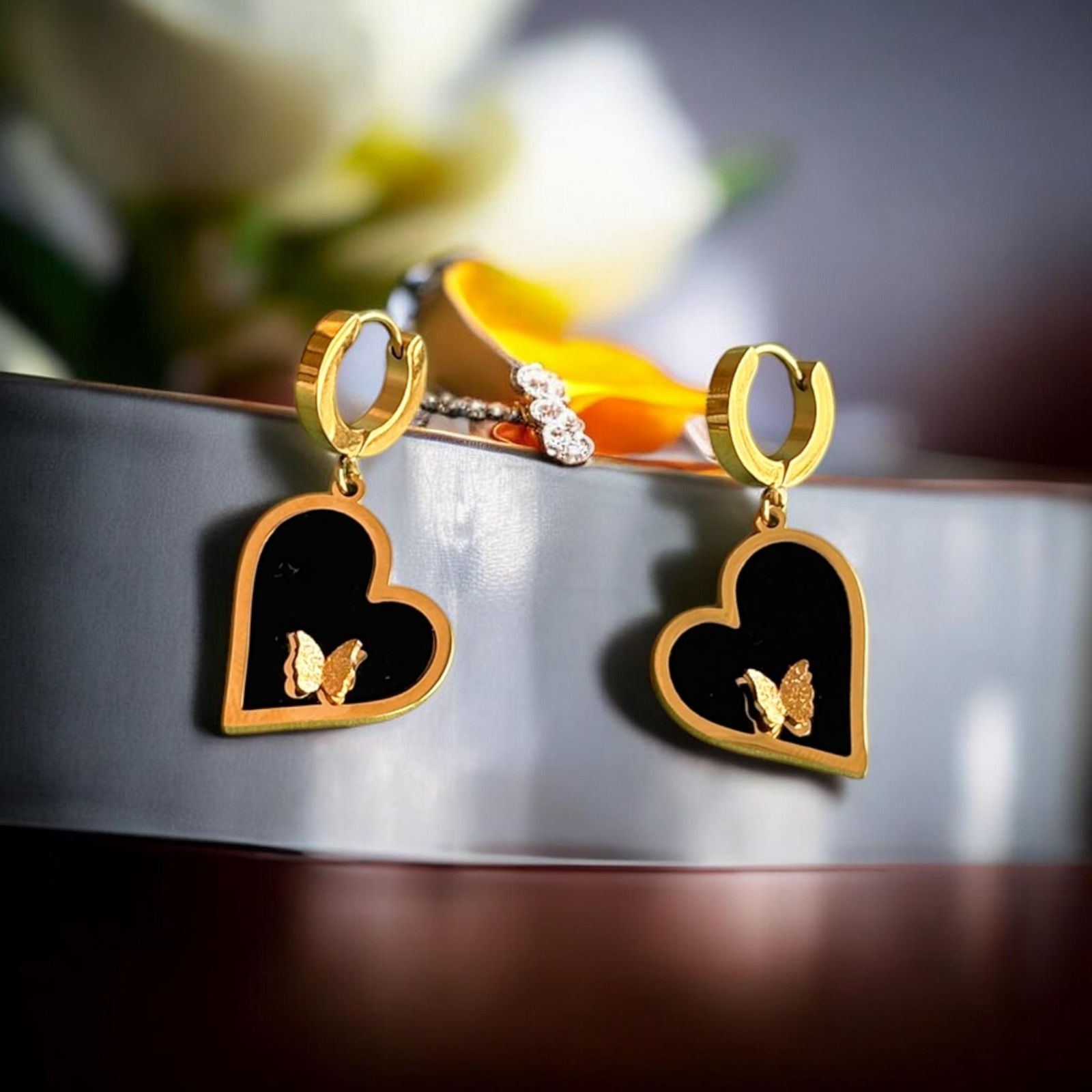 Heart Shape Drop Earrings