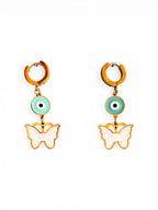 Butterfly Evil Eye Drop Earrings