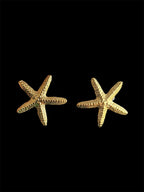 Gold Starfish Stud Earrings