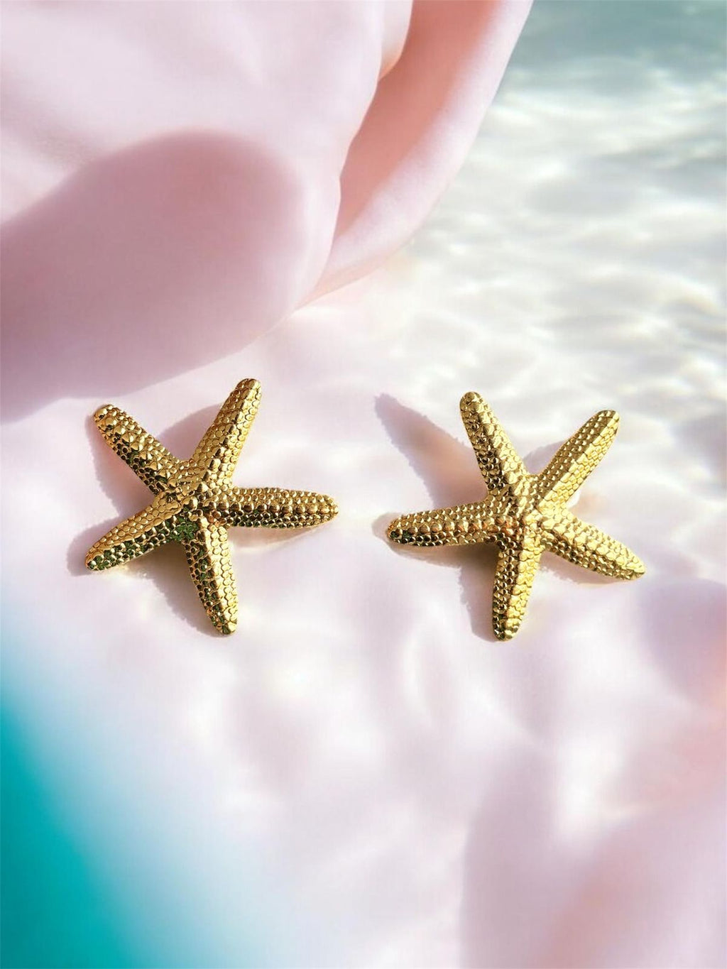 Gold Starfish Stud Earrings