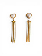 Heart Tassel Drop Earrings