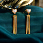Heart Tassel Drop Earrings