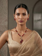 Zar-E-Laal Necklace Set – Bridal Artificial Jewellery for Women | Arveeta