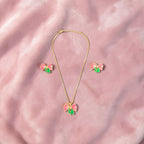 Bow Pendant Necklace & Earrings Set
