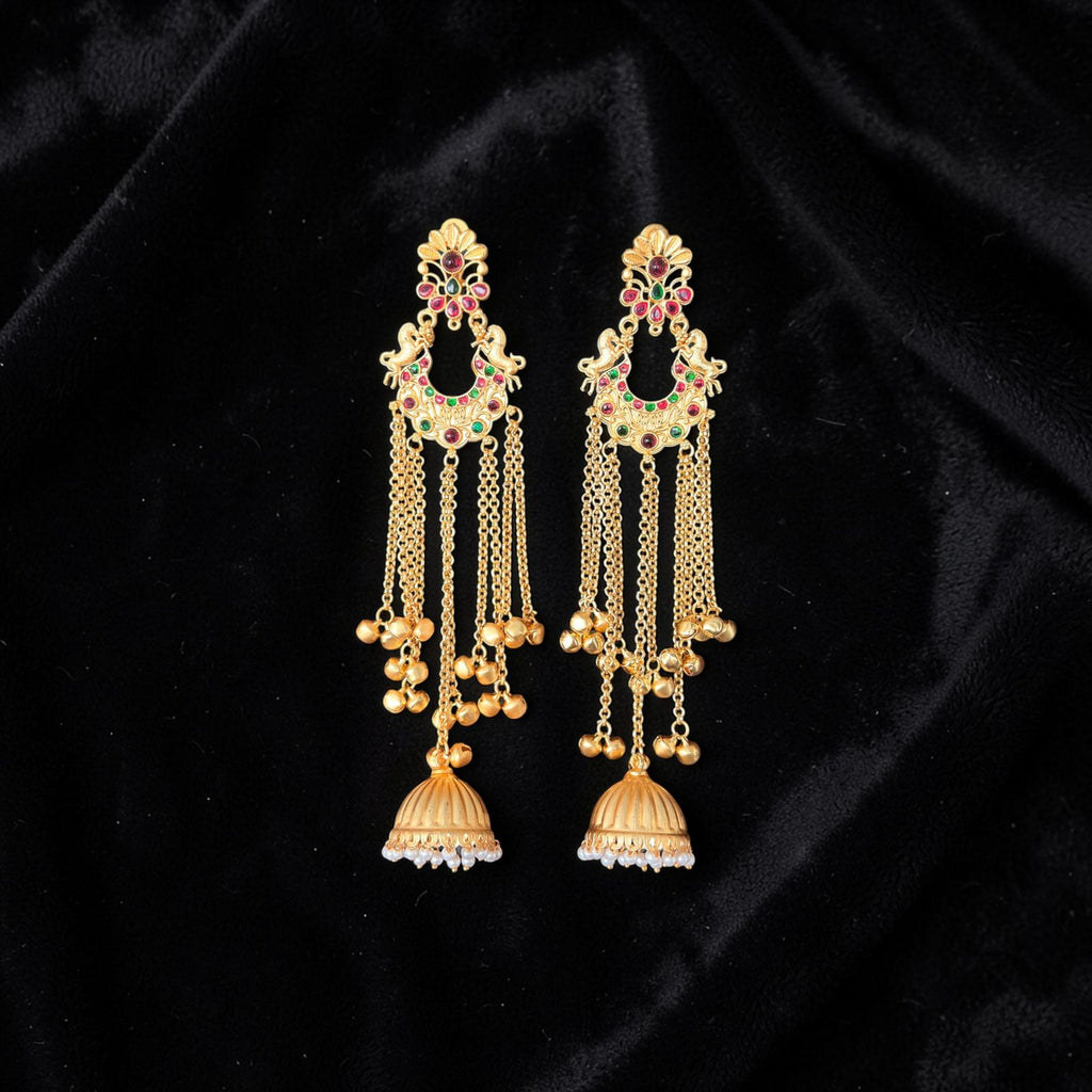 Traditional Jhumka Chandbali Tassel Earrings
