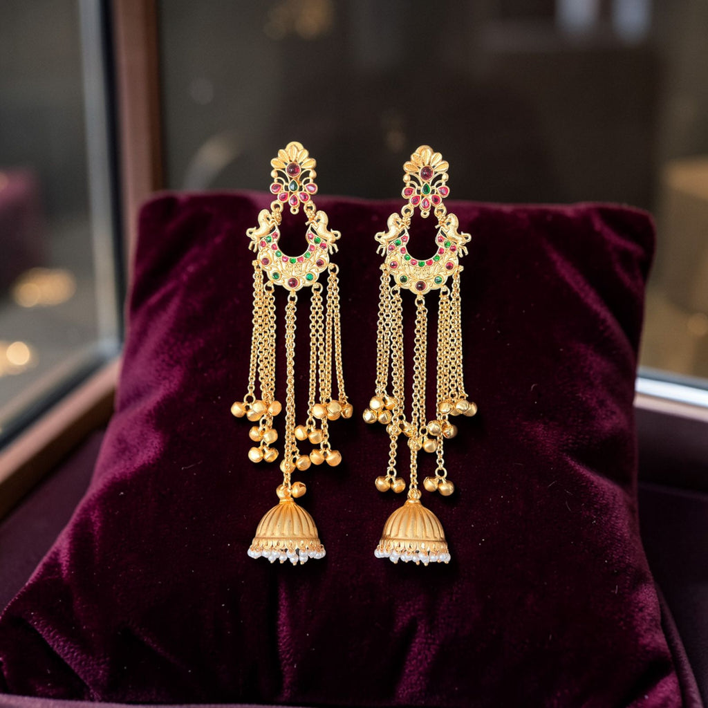 Traditional Jhumka Chandbali Tassel Earrings