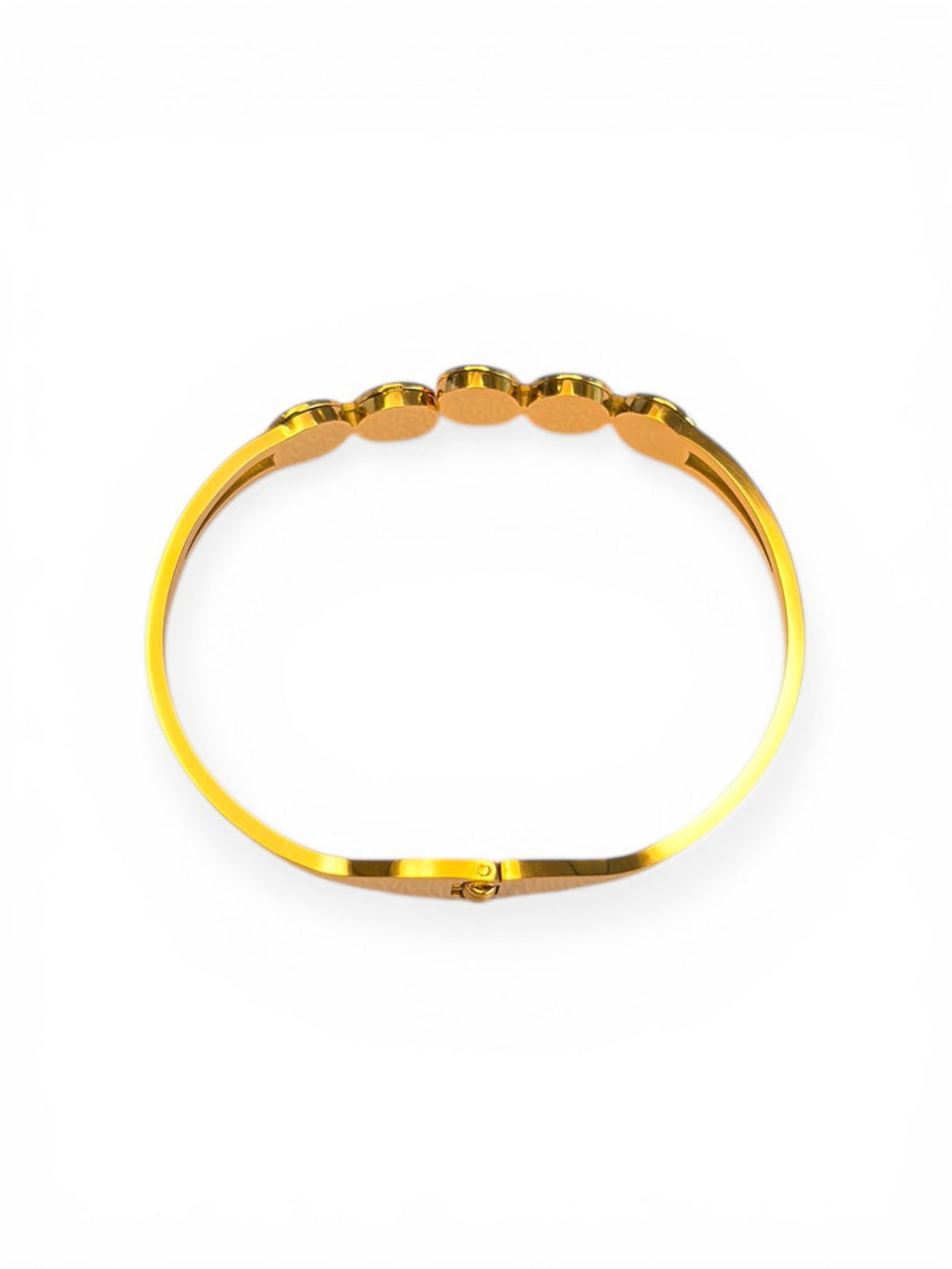 Gold Clover Enamel Bangle Bracelet