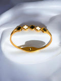 Gold Clover Enamel Bangle Bracelet