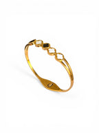 Gold Clover Enamel Bangle Bracelet