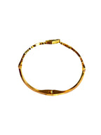 Gold Heart Enamel Bangle Bracelet