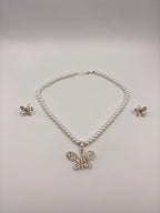 Butterfly Pearl Necklace Set