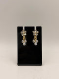 Golden Blossom Crystal Drop Earrings for Women & Girls