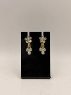 Golden Blossom Crystal Drop Earrings for Women & Girls