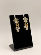 Golden Blossom Crystal Drop Earrings for Women & Girls