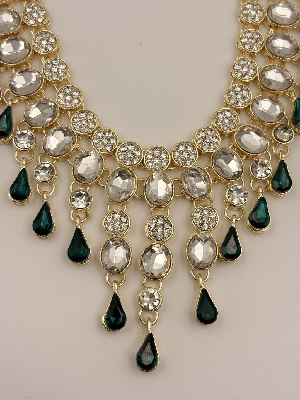 Green Drop Bridal Necklace Set Of Four
