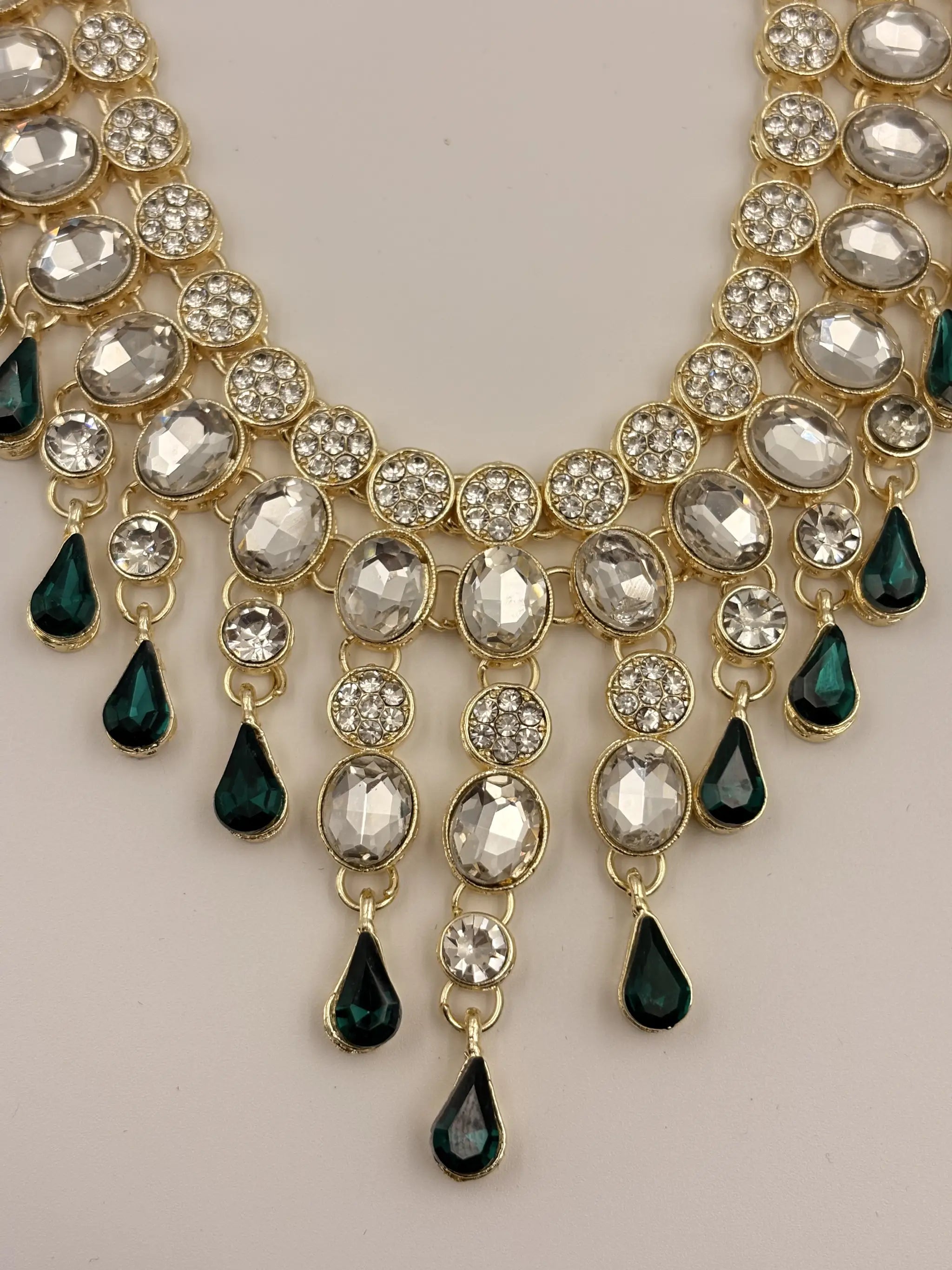 Green Drop Bridal Necklace Set Of Four