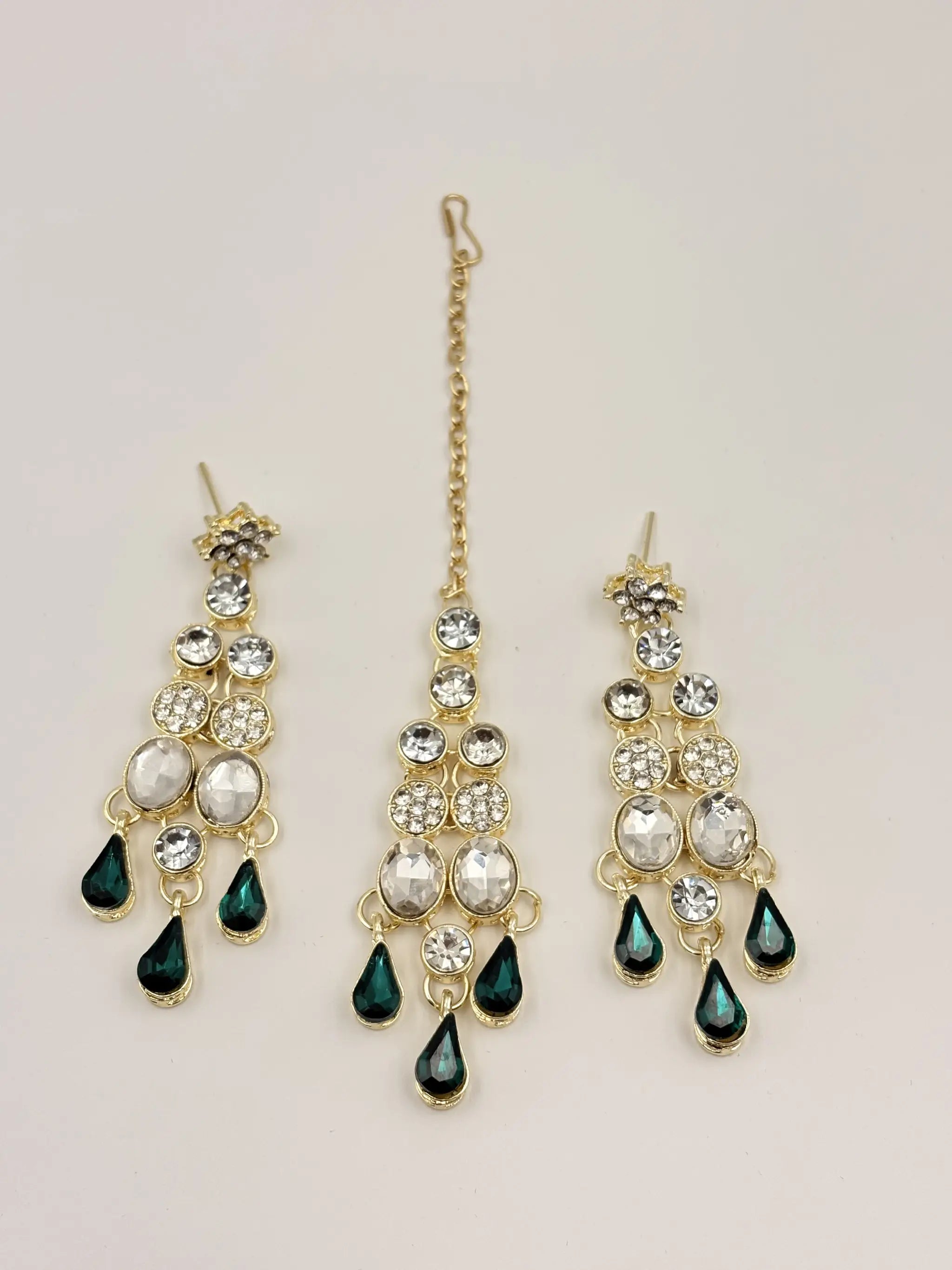 Green Drop Bridal Necklace Set Of Four