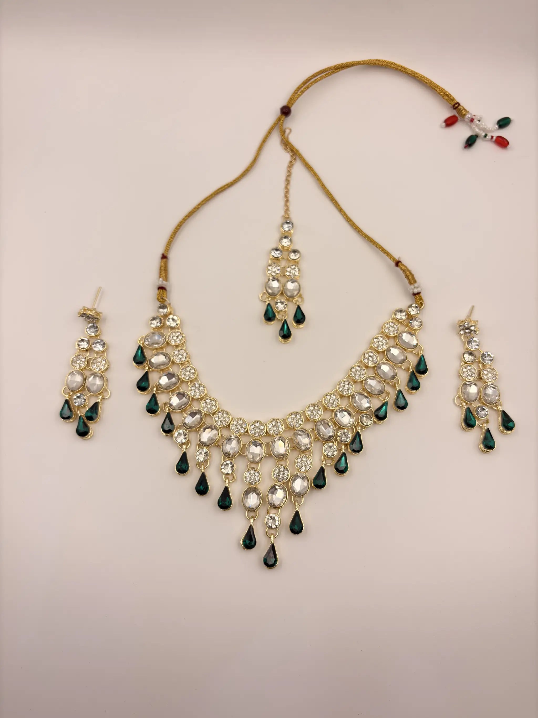 Green Drop Bridal Necklace Set Of Four