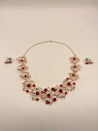 Ruby Floral Statement Necklace Set