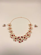 Ruby Floral Statement Necklace Set