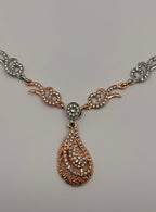 Elegant Gold Tone Teardrop Pendant Necklace Set for Women