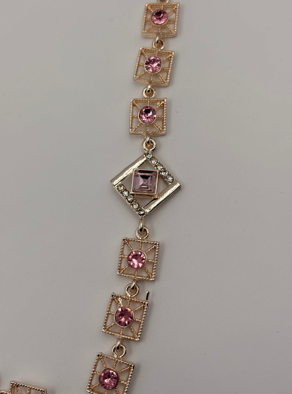 Designer Gold Tone Geometric Floral Pendant Necklace Set for Women