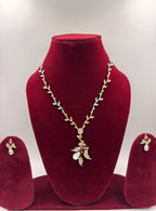 Leaf Drop Pendant Necklace Set for Women