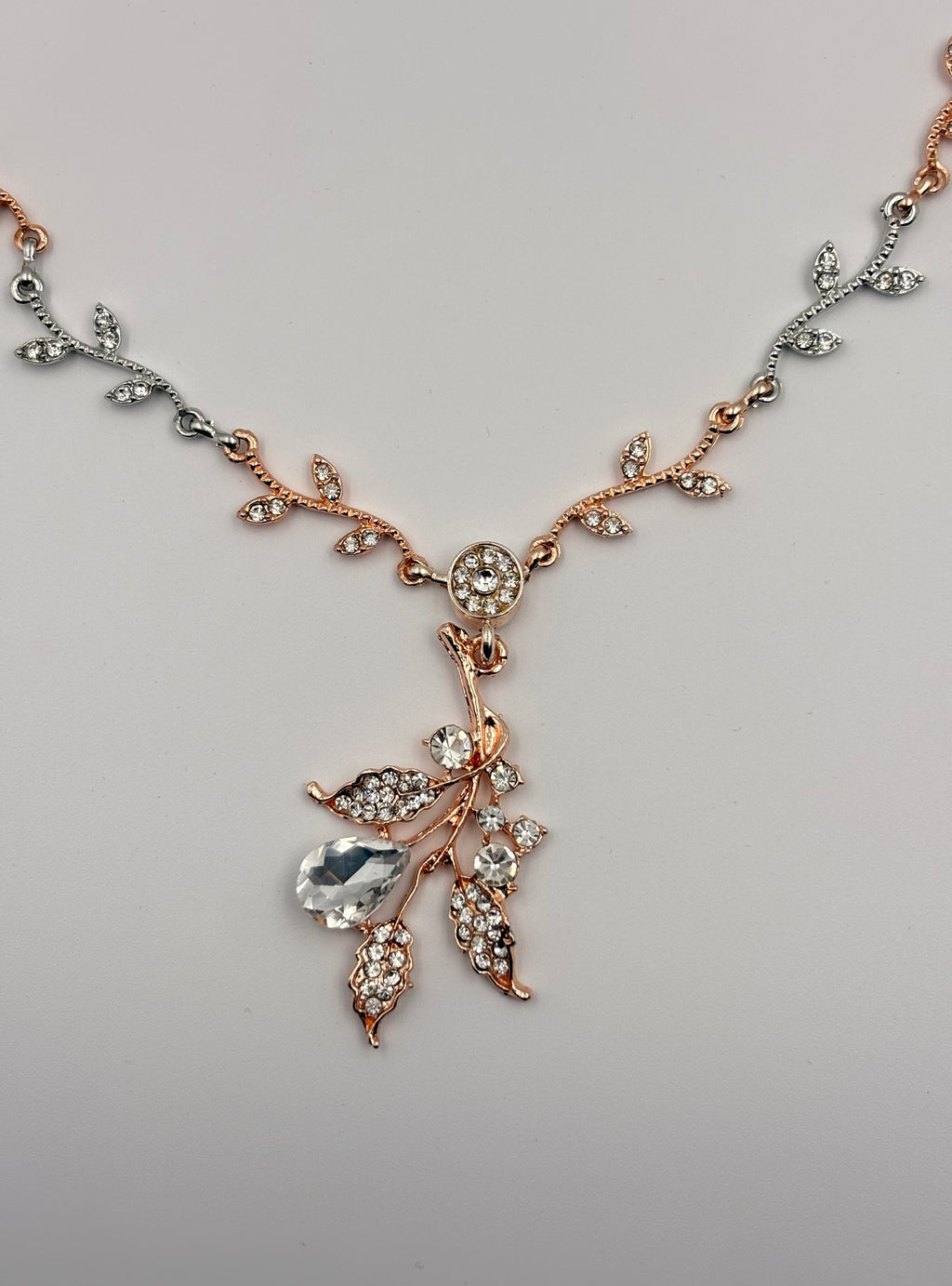 Leaf Drop Pendant Necklace Set for Women