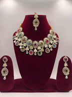 Multicolor Kundan Bridal Choker Necklace Set for Women