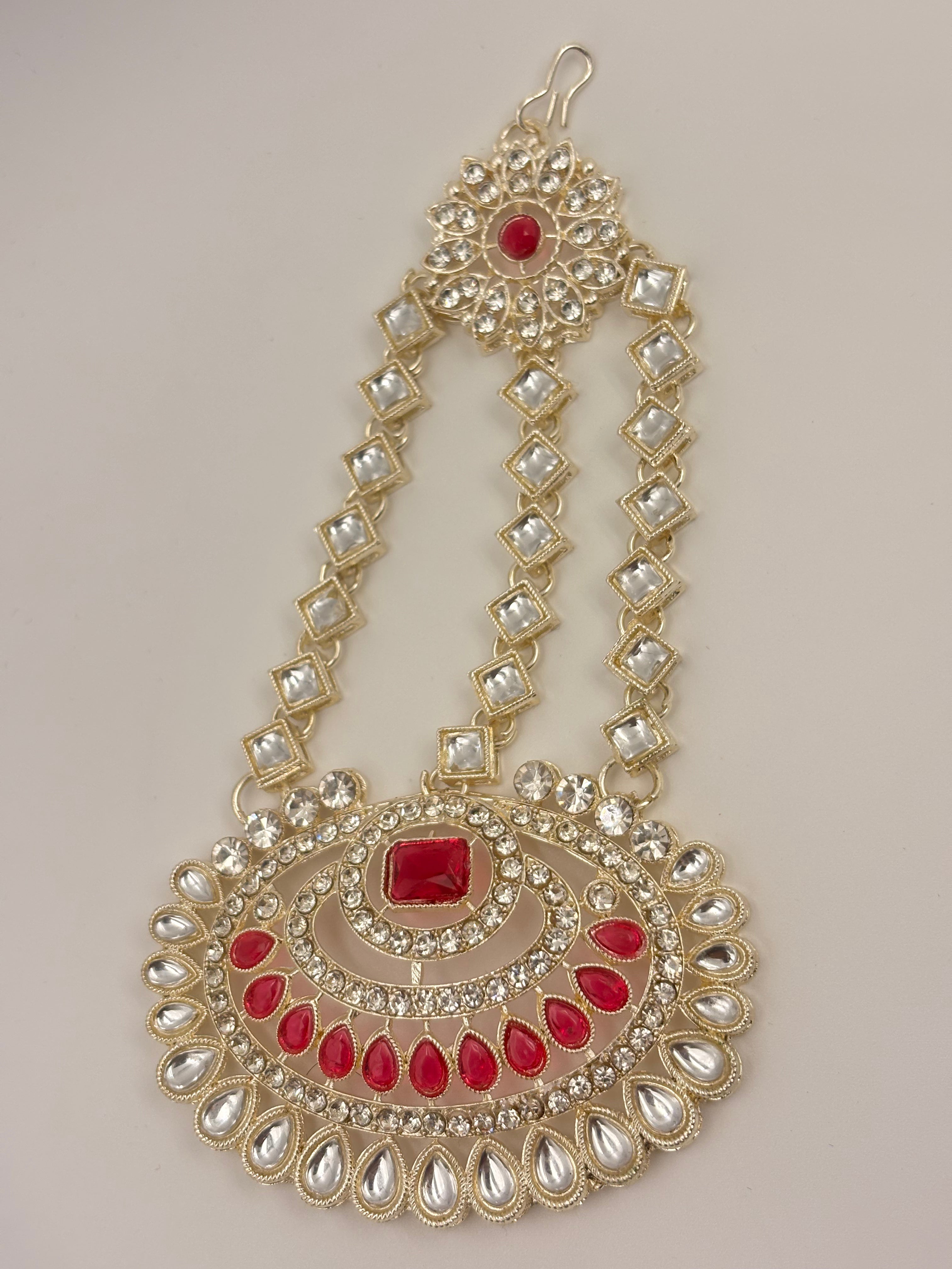 Noor-E-Rajwada Haar Ruby Necklace Set -5 Piece