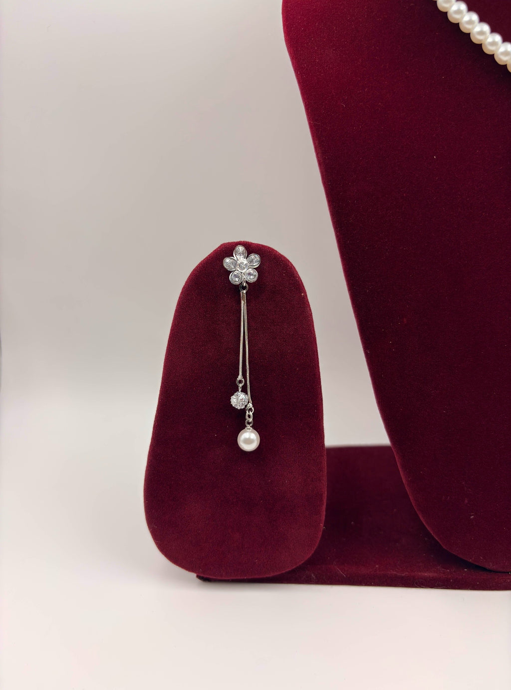 Elegant Floral Pearl Drop Earrings for Women